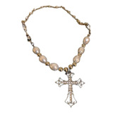 Gargantilha Cruz Couro Chocker - Alternativo Gótico