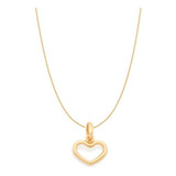Gargantilha Da Rommanel Banhado Ouro Pingente Coração 542262 Cor Dourado