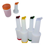 Garrafa Bico Dosador Tampa Molhos Sucos Drink Bartender 1l