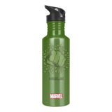 Garrafa Escolar Em Alumínio, Avengers / Vingadores, 750ml Cor Verde