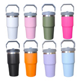 Garrafa Térmica 600ml Flip Squeeze Alça Canudo Academia 