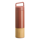 Garrafa Térmica Inox 550ml Com Infusor Base Bambu