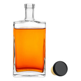 Garrafa Vidro 750ml Luxo Whisky Licor Decorativa Bar + Tampa