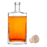 Garrafa Vidro 750ml Luxo Whisky Licor Decorativa Bar + Tampa