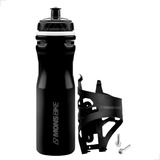 Garrafinha Squeeze Água 600ml Bike Mtb Isotérmica C/ Suporte Cor Preto