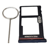 Gaveta Bandeja Suporte Slot Chip Para Moto One Vision Xt1970 Cor Azul