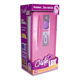 Geladeira Infantil Cristal Lux Brinquedo Cozinha Acessorios Cor Rosa