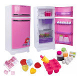 Geladeira Infantil Rosa E Branca Meg 8051l - Magic Toys