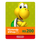 Gift Card Nintendo Switch 3ds Wii Eshop Brasil R$ 200 Reais