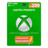 Gift Card Xbox Cartão Presente Microsoft Live R$ 200 Reais