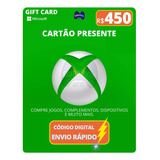 Gift Card Xbox Cartão Presente Microsoft Live R$ 450 Reais