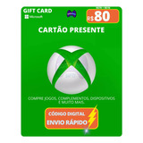 Gift Card Xbox Cartão Presente Microsoft Live R$ 80 Reais