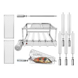 Gira Grill 5 Espetos + 2 Grelhas Moedas + Grelha Giratoria