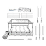 Gira Grill Churrasqueira 100% Inox 5 Espetos + 3 Grelhas