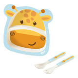 Girafa Conjunto Alimentacao Prato Baby 3 Pc Girafa - Zoop To