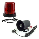 Giroflex Giroled 12v Com Imã E Plug Vermelho 64 Leds E Sirene 6 Tons Carro Ambulância Polícia Emergência Auto Socorro