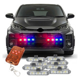 Giroflex Led Polícia Strobo Luz Com Controle Azul E Vermelho