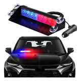 Giroflex Parabrisa Strobo Led Azul Vermelho Com Ventosa 12v
