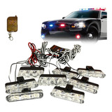 Giroflex Strobo Vermelho Azul 24w Viatura Carro De Policia