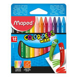Giz De Cera Maped Color Peps Wax Caixa 12 Cores