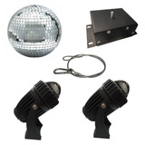 Globo Espelhado 50, 2refletores Beam Spot, 1cabo, 1motor Kit