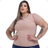 Gola Polo Plus Size Básica Confortavel Uniforme Feminina