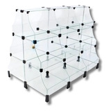 Gondola De Vidro Piramide Com Rodizio 1,20 X 1,00 X 0,80
