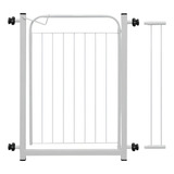 Grade Portão Proteção Pet Cachorro 68 A 83 Cm Criança Cães Cor Branco