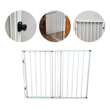 Grade Portão Segurança Para Bebê E Pet Largura 58 A 110cm Branco