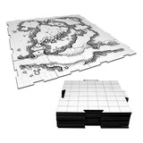 Grid Mega Dungeon Modular Riscável 16 Peças 7x7