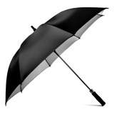 Guarda-chuva Portaria Grande Com Proteção Solar Estrutura De Fibra Refoçada Cor Preto Qualidade Fazzoletti