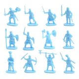 Guerreiro Medieval Kit Azul 12 Miniatura Rpg Wargames 1/72