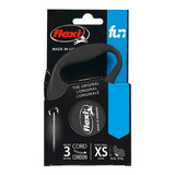 Guia Retrátil P/ Cachorro Flexi Fun Preta Cordão Pp - 3m
