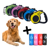 Guia Retrátil P/ Coleira Passeio Cachorro 5 Metros Até 15 Kg Cor Verde
