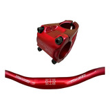 Guidão Mtb Traker 31.8mmx720mm+mesa Guidão 31.8mm 45mm Cores Cor Vermelho