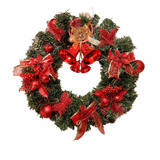 Guirlanda Natal Decoração Vermelha Luzes De Fada 45x45cm