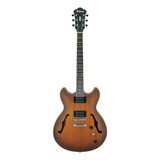 Guitarra Elétrica Ibanez As Artcore As53 Semi Hollow De Sapele Tobacco Flat Mate Com Diapasão De Nogueira