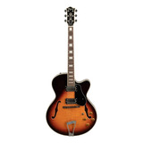 Guitarra Elétrica Tagima Jazz N' Blues Jazz 1900 De Bordo Vintage Sunburst Com Diapasão De Madeira Técnica
