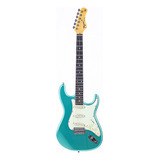 Guitarra Elétrica Tagima Tw Series Tg-500 De Tília Metallic Surf Green Com Diapasão De Madeira Técnica