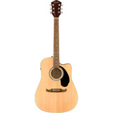 Guitarra Eletroacústica Fender Fa-125ce Dread Natural, Orientação À Direita, Cor Natural