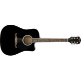 Guitarra Eletroacústica Fender Fa125 Ce Black Color Black Orientação Da Mão Direita