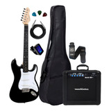 Guitarra Giannini G-100 Bk/wh Strato Capa Cubo +acessorios
