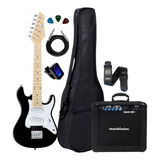 Guitarra Infantil Strinberg Clk10 Bk Capa Cubo + Acessórios Cor Preto Material Do Diapasão Pau-rosa Orientação Da Mão Destro
