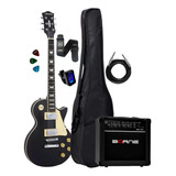 Guitarra Lps 230 Bks Preta Fosca Kit Capa Cubo Borne