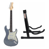 Guitarra Memphis Strato 3s Esc. Escura Awh Mg-30 + Suporte