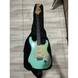 Guitarra Strato Memphis Mg32 Ciano + Aplificador + Capa