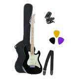 Guitarra Strato Strinberg Sts100 Preta + Capa + Acessorios