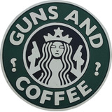 Guns And Coffe Emborrachado Patches - Ponto Militar