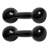 Halter Emborrachado 3kg Par Academia Ginástica Crossfit Cor Preto