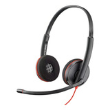 Headset Blackwire Accsstereo, C3220, Usb-poly 209745-101 Cor Preto